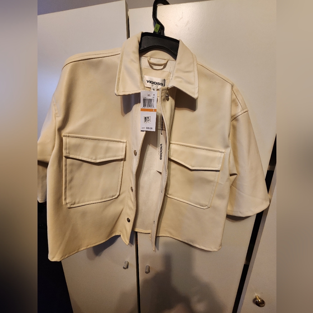 Faux leather shirt